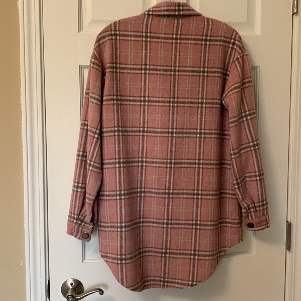 Pink Plaid Flannel Shacket - image 4